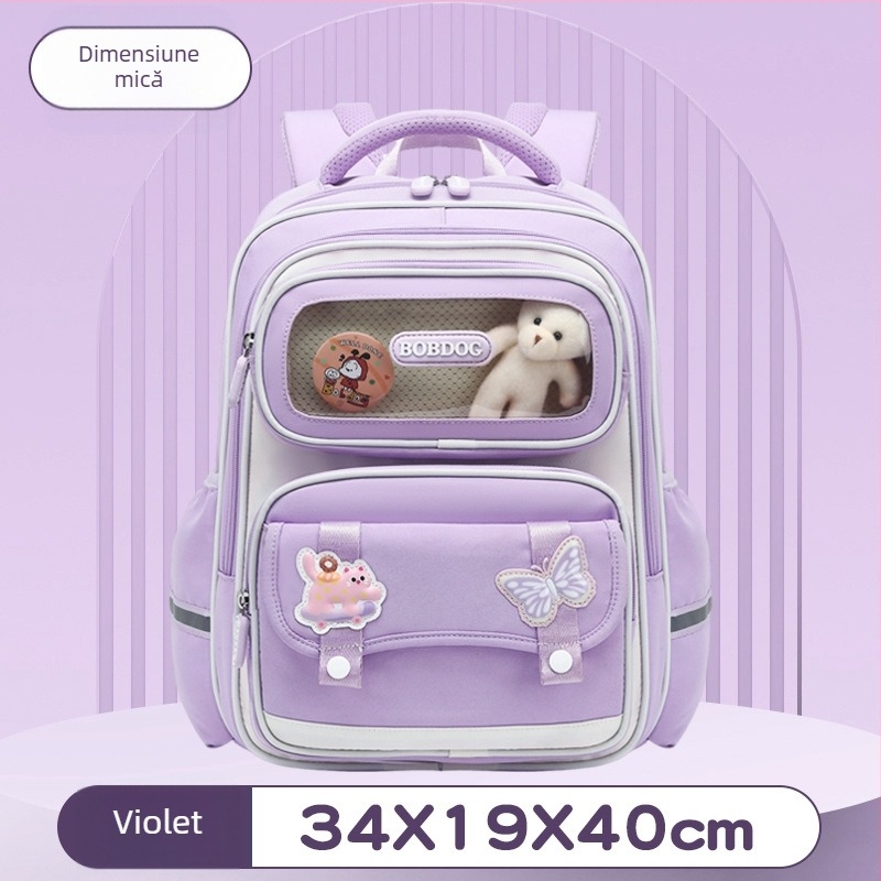 Ghiozdan școlar unisex pentru clasele 1–6, capacitate mare, din material Oxford, respirabil, impermeabil, curele cu pernă de aer
