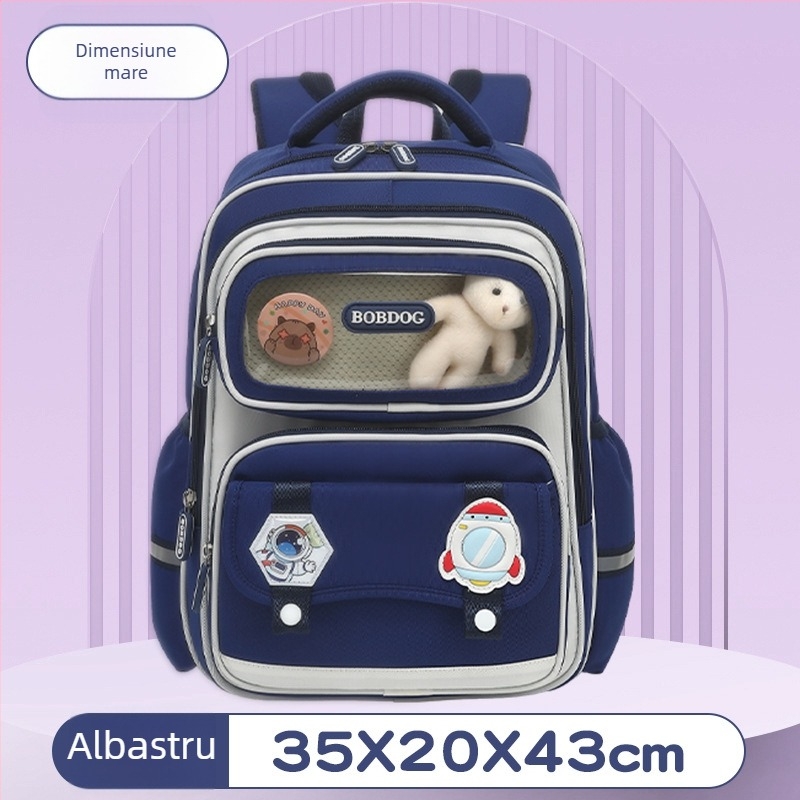 Ghiozdan școlar unisex pentru clasele 1–6, capacitate mare, din material Oxford, respirabil, impermeabil, curele cu pernă de aer