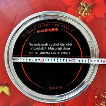 Panou de sticlă pentru încălzire la plita cu inducție, formă rotundă, placă microcristalină – accesoriu pentru plita ceramică electrică