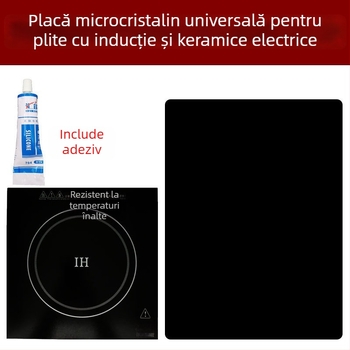 Panou de sticlă pentru încălzire la plita cu inducție, formă rotundă, placă microcristalină – accesoriu pentru plita ceramică electrică