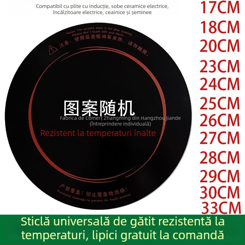 Panou de sticlă pentru încălzire la plita cu inducție, formă rotundă, placă microcristalină – accesoriu pentru plita ceramică electrică