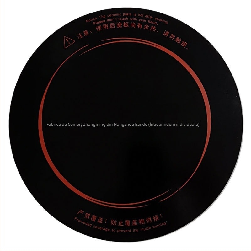 Panou de sticlă pentru încălzire la plita cu inducție, formă rotundă, placă microcristalină – accesoriu pentru plita ceramică electrică