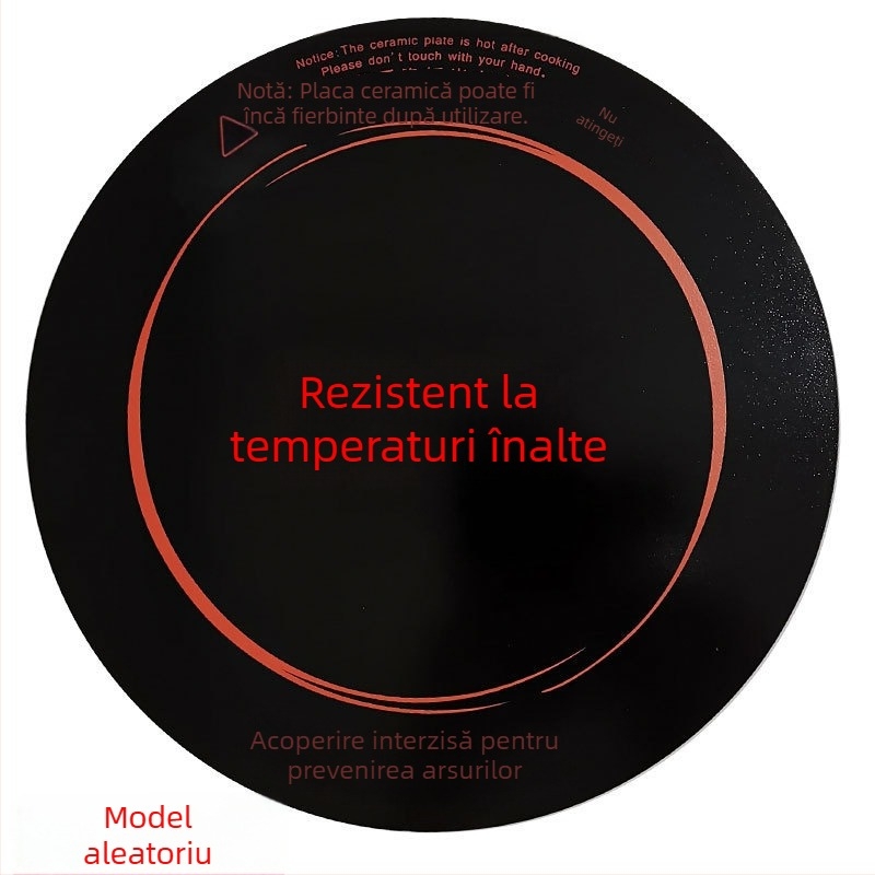 Panou de sticlă pentru încălzire la plita cu inducție, formă rotundă, placă microcristalină – accesoriu pentru plita ceramică electrică