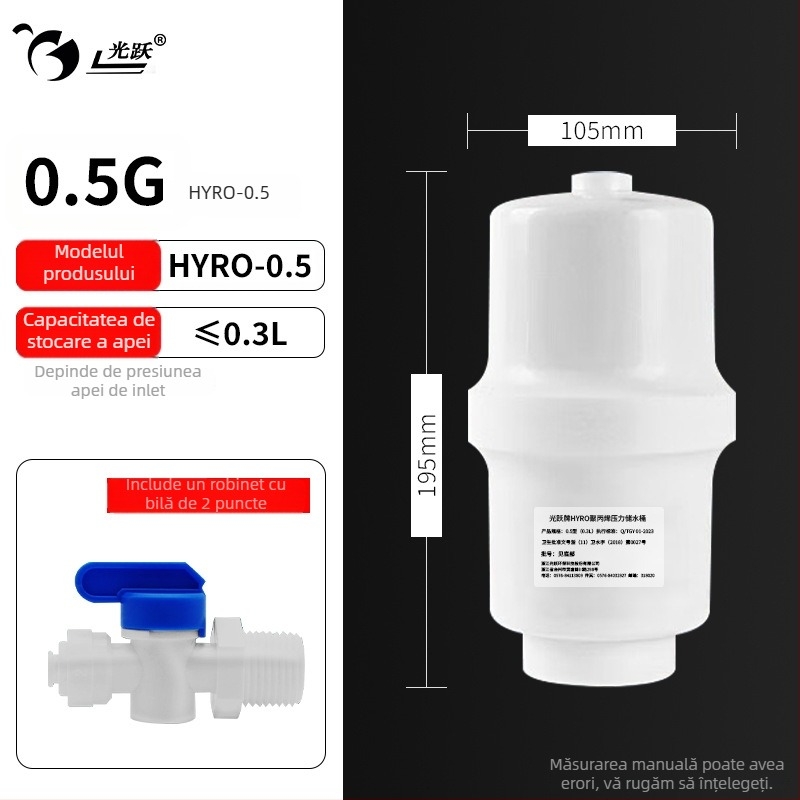 Light Leap Accesorii pentru rezervorul de stocare al purificatorului de apă – Etanșe, Anti-scurgere, Model 0.5-20G