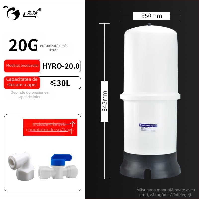 Light Leap Accesorii pentru rezervorul de stocare al purificatorului de apă – Etanșe, Anti-scurgere, Model 0.5-20G
