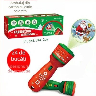 Lanternă de proiecție, jucărie educativă pentru copii, modele luminoase, stimulează vederea și dezvoltarea cognitivă, vârsta 4–6 ani, plastic