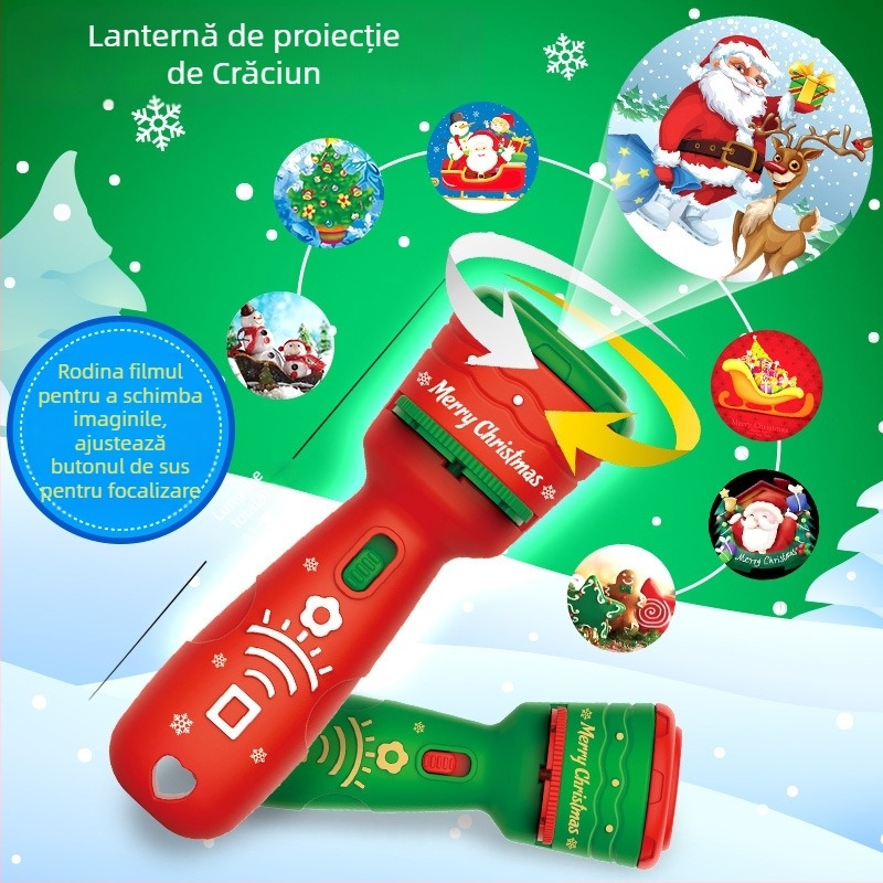 Lanternă de proiecție, jucărie educativă pentru copii, modele luminoase, stimulează vederea și dezvoltarea cognitivă, vârsta 4–6 ani, plastic