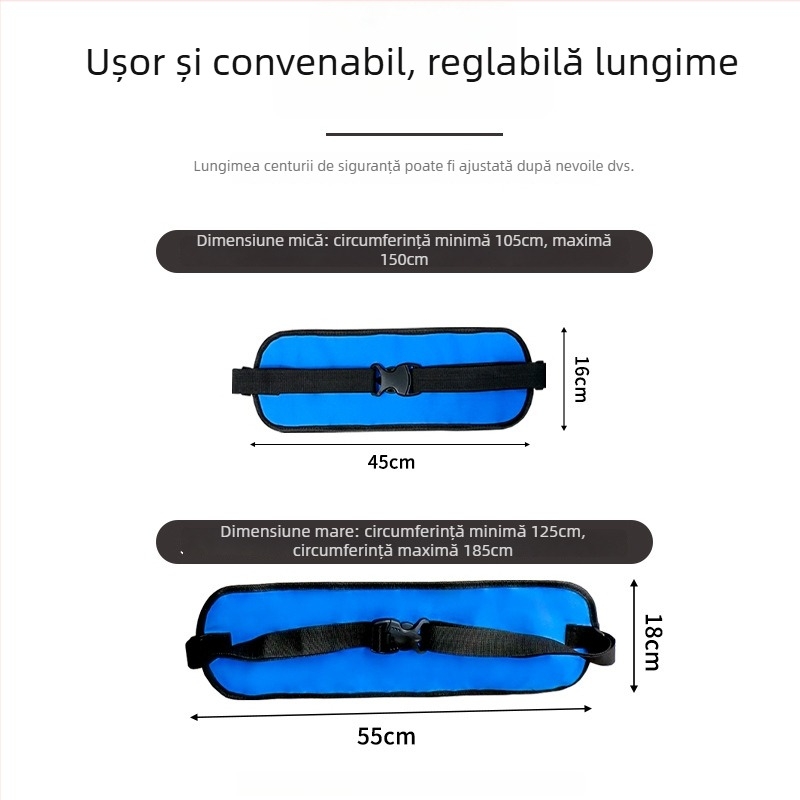 Curea pentru scaunul cu rotile Kaixiu – curea din poliester și funie de siguranță din poliester, lungime 55 cm