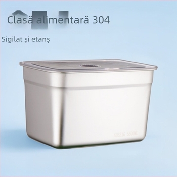 Cutie de bucătărie din oțel inoxidabil 304, dreptunghiulară, etanșă, menține prospețimea, compatibilă cu microundele