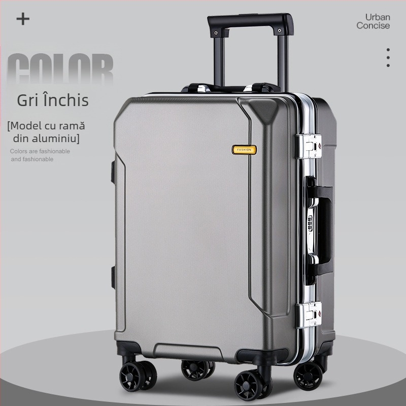 Valiză elegantă, reîncărcabilă, rezistentă la șocuri, cu lacăt cu cod, mare capacitate, roți universale, pentru călătorii unisex