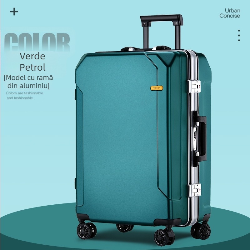 Valiză elegantă, reîncărcabilă, rezistentă la șocuri, cu lacăt cu cod, mare capacitate, roți universale, pentru călătorii unisex