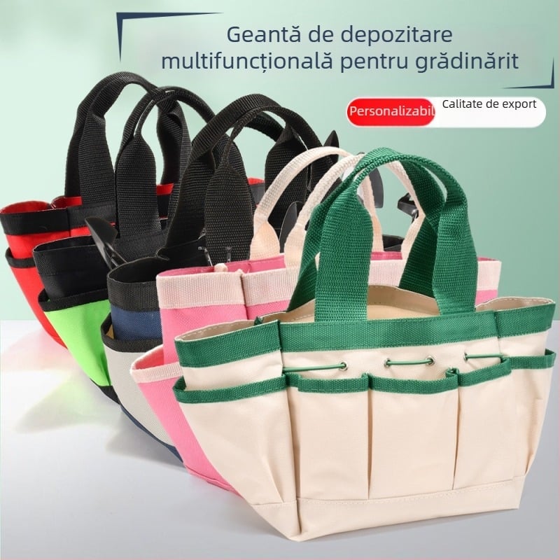 Geantă de unelte din pânză Oxford, rezistentă la uzură, impermeabilă, portabilă, multifuncțională pentru grădină