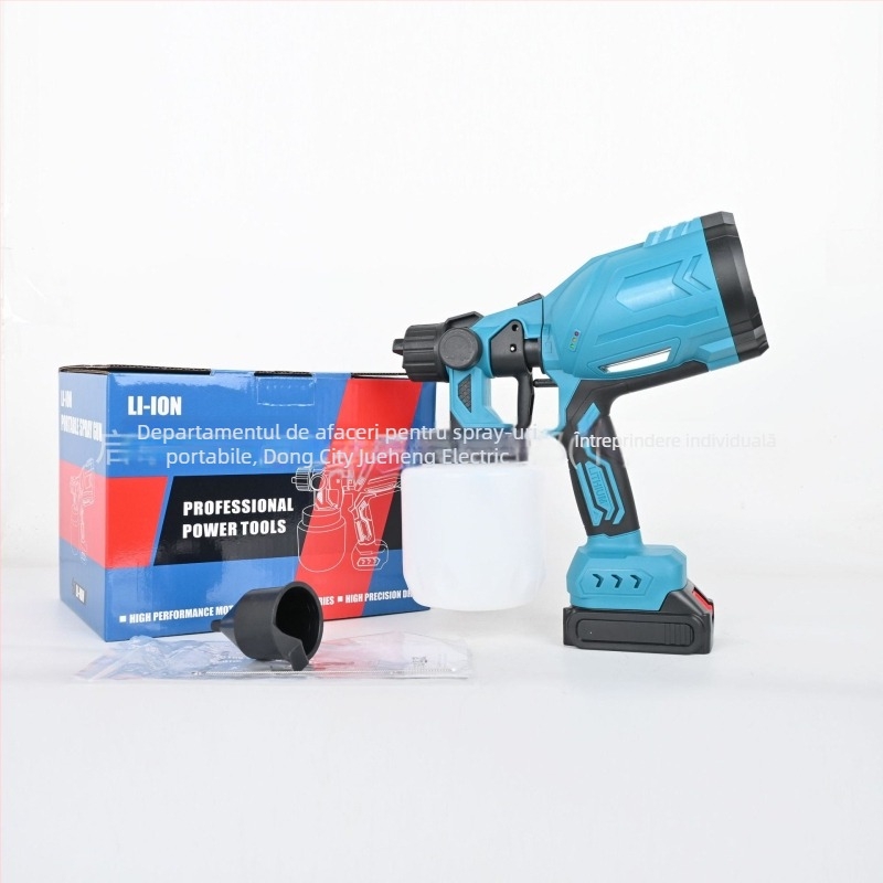 Pistol de vopsit fără fir, design compact, baterie litiu reîncărcabilă, 20V