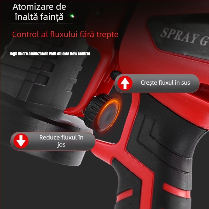 Pistol electric pentru vopsit uz casnic - baterie litiu reîncărcabilă, 220V, aplicație universală, marca Brother si