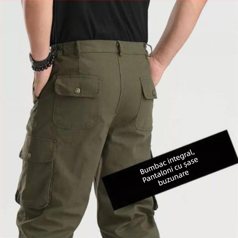 Pantaloni tactici pentru băieți, croială slim cu talie elastică, stil militar, primăvară-toamnă, pantaloni de antrenament cu mai multe buzunare pentru exterior