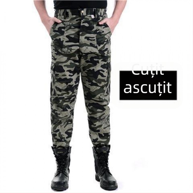 Pantaloni tactici pentru băieți, croială slim cu talie elastică, stil militar, primăvară-toamnă, pantaloni de antrenament cu mai multe buzunare pentru exterior