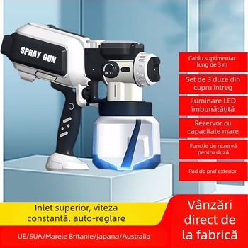 Pistol electric de pulverizare pentru vopsire, cu iluminare LED, pulverizare dezinfectant detașabilă, model BLS-59, 21-220V
