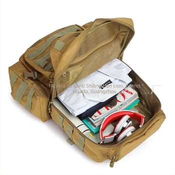 Rucsac camuflaj impermeabil pentru exterior, cu capacitate mare; material Oxford; căptușeală poliester; respirabil, rezistent la apă, uzură.