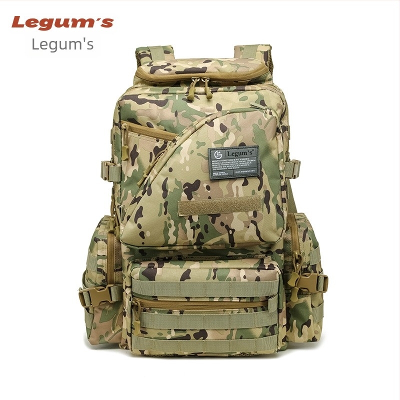 Rucsac camuflaj impermeabil pentru exterior, cu capacitate mare; material Oxford; căptușeală poliester; respirabil, rezistent la apă, uzură.