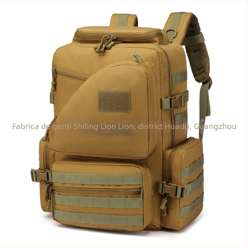 Rucsac camuflaj impermeabil pentru exterior, cu capacitate mare; material Oxford; căptușeală poliester; respirabil, rezistent la apă, uzură.