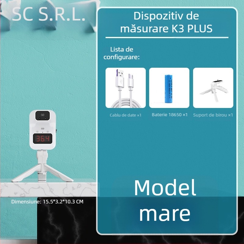 Termometru infraroșu fără contact K3+ / K3X, complet automat, măsurarea temperaturii corpului la temperaturi scăzute