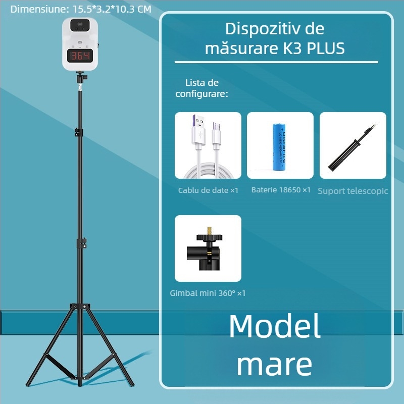 Termometru infraroșu fără contact K3+ / K3X, complet automat, măsurarea temperaturii corpului la temperaturi scăzute