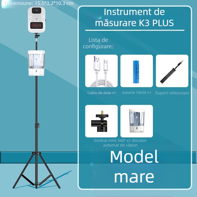 Termometru infraroșu fără contact K3+ / K3X, complet automat, măsurarea temperaturii corpului la temperaturi scăzute