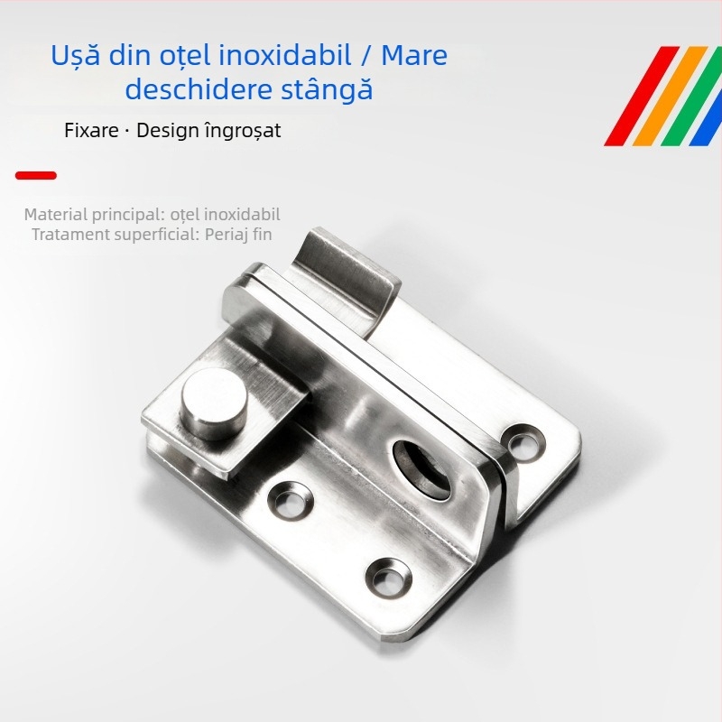 Încuietoare/hasp din oțel inoxidabil, fără găuri, pentru uși din stânga și dreapta, model BXGZYMK, design modern minimalist