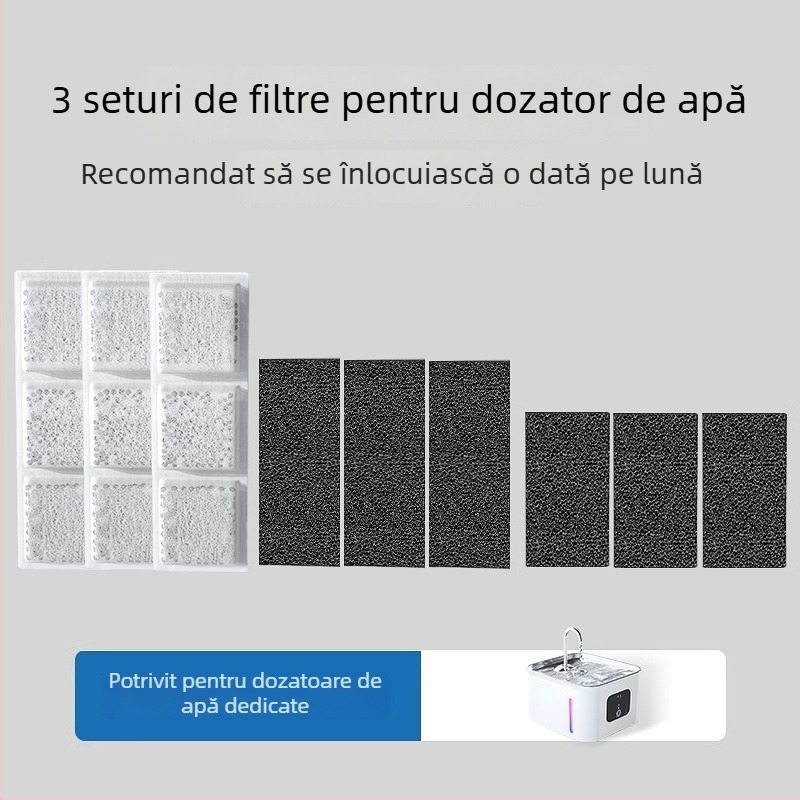 Dispenser de apă pentru animale de companie, cu senzor, 4 L capacitate, filtrare profundă, apă circulantă