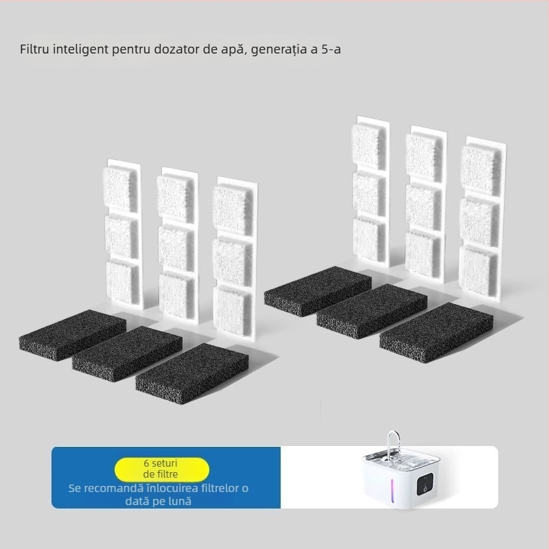 Dispenser de apă pentru animale de companie, cu senzor, 4 L capacitate, filtrare profundă, apă circulantă