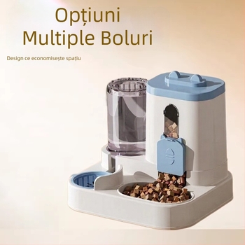 Hrănitor automat 2-in-1 pentru pisici, cu hrană uscată și umedă, fără cablu, bol de apă, controlat prin aplicație
