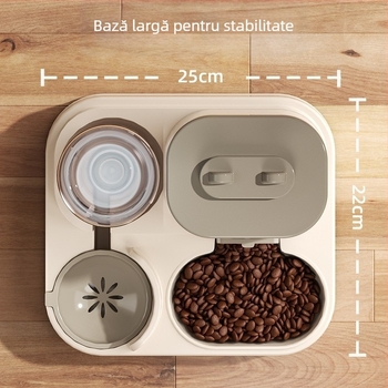 Hrănitor automat 2-in-1 pentru pisici, cu hrană uscată și umedă, fără cablu, bol de apă, controlat prin aplicație