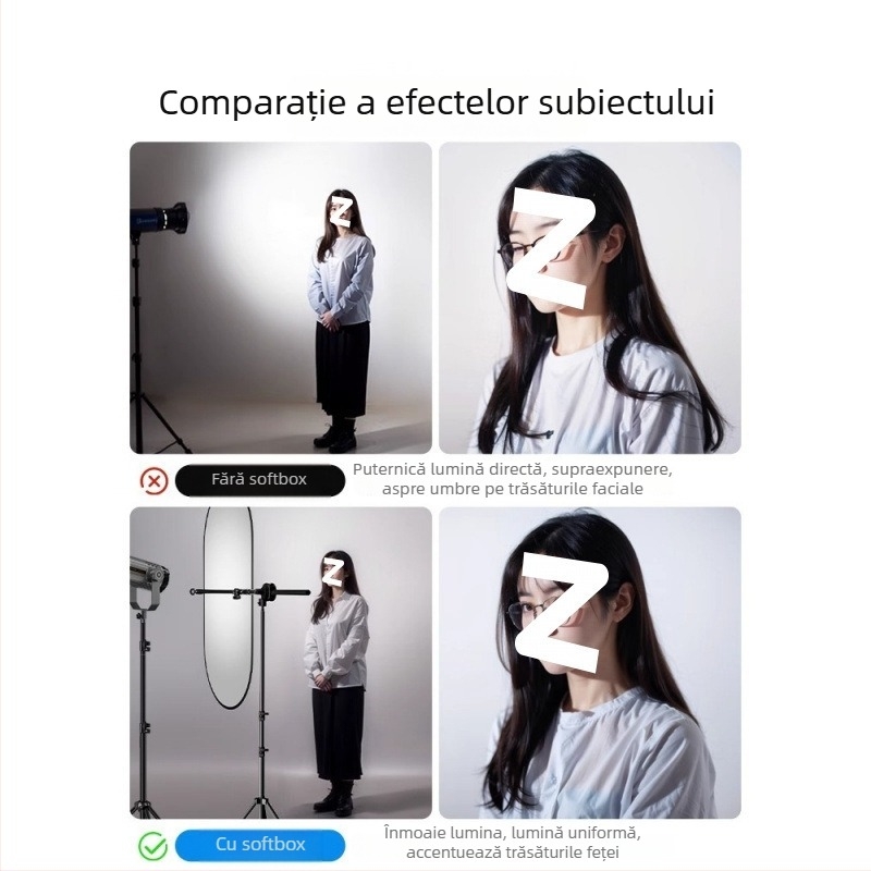 Panou fotografic pentru lumină difuză — pliabil, portabil, din aliaj de magneziu, panou difuzor, suport de studio