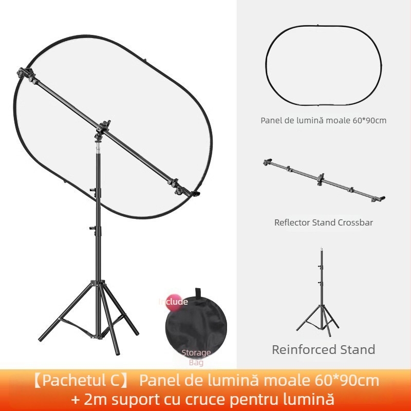 Panou fotografic pentru lumină difuză — pliabil, portabil, din aliaj de magneziu, panou difuzor, suport de studio