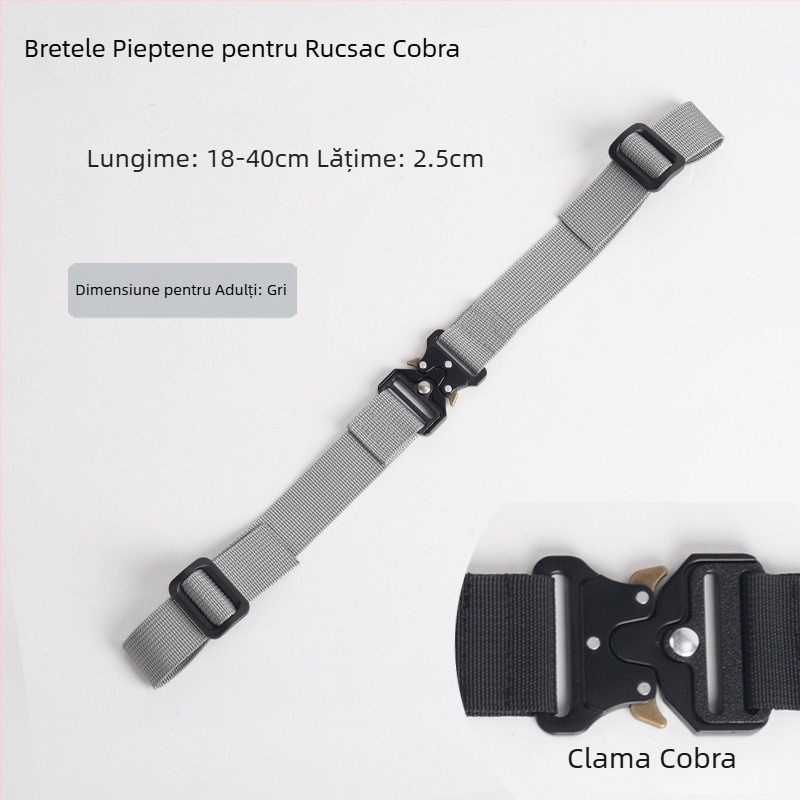Bretea din nylon pentru rucsac, anti-derapaj, cataramă din aliaj Cobra, multifuncțional