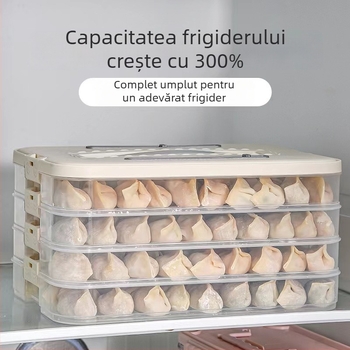 Cutie de depozitare pentru dumplings – plastic alimentar, marca Hani, stil simplu și modern, design stivuabil