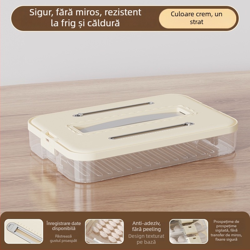 Cutie de depozitare pentru dumplings – plastic alimentar, marca Hani, stil simplu și modern, design stivuabil