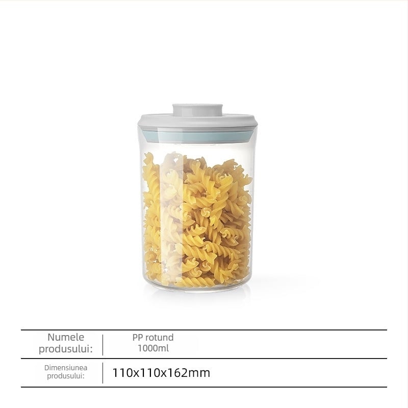 Ankou Cutie de depozitare a alimentelor, etanșare prin apăsare, din plastic, 1–2 L, pentru gustări și cereale