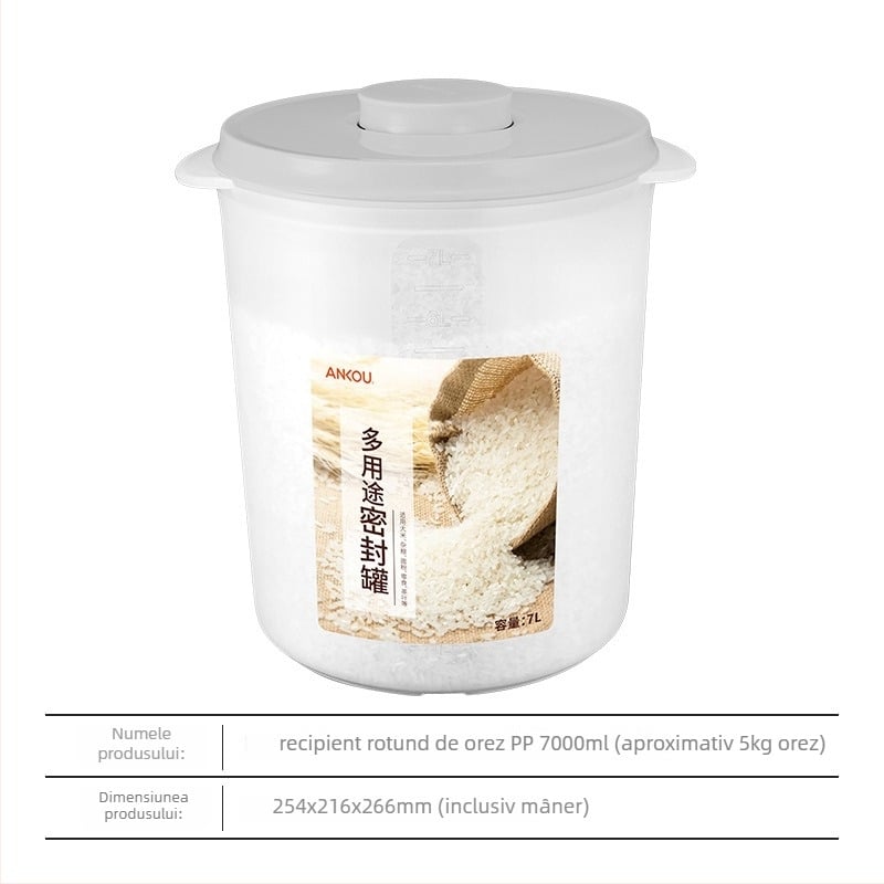 Ankou Cutie de depozitare a alimentelor, etanșare prin apăsare, din plastic, 1–2 L, pentru gustări și cereale