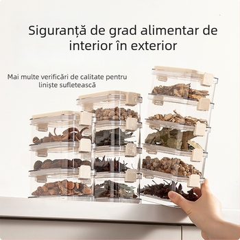Cutie de depozitare alimentară din plastic, dreptunghiulară, etanșă, 1–2 L, set de 24 de bucăți, design minimalist