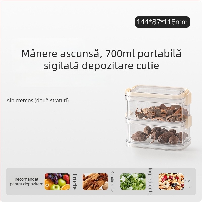 Cutie de depozitare alimentară din plastic, dreptunghiulară, etanșă, 1–2 L, set de 24 de bucăți, design minimalist