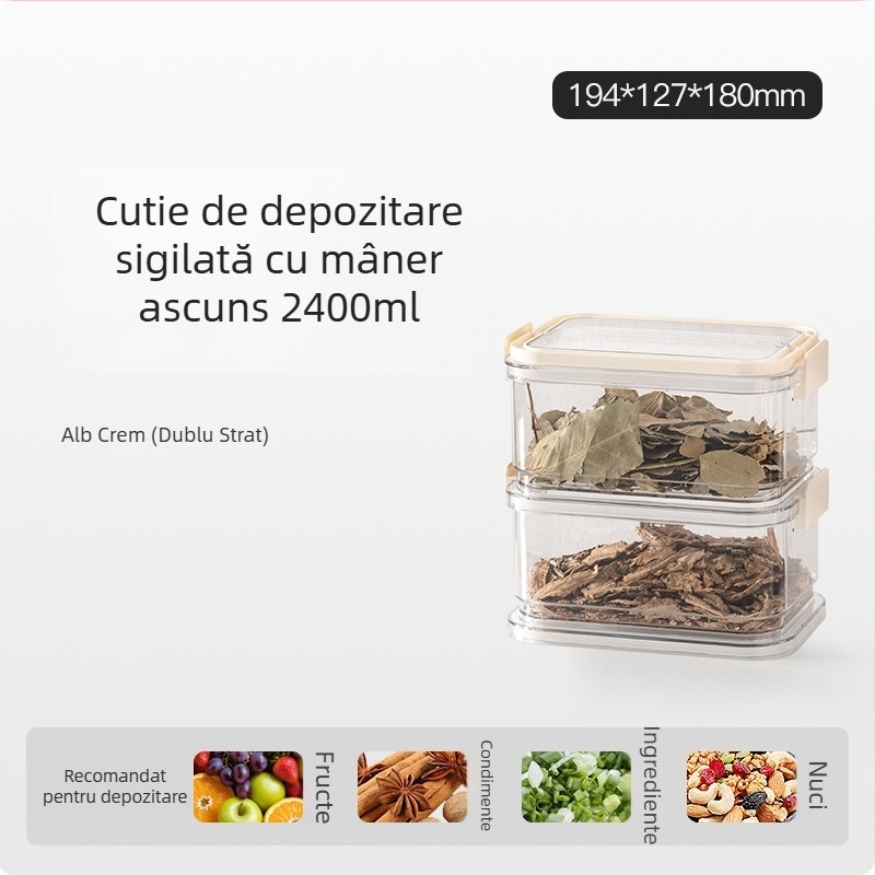 Cutie de depozitare alimentară din plastic, dreptunghiulară, etanșă, 1–2 L, set de 24 de bucăți, design minimalist