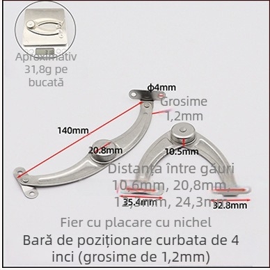 Știft de ușă pentru dulap, 6 inch, aliaj pliat, cu suport de poziționare