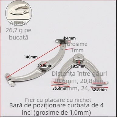 Știft de ușă pentru dulap, 6 inch, aliaj pliat, cu suport de poziționare