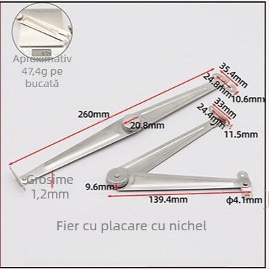 Știft de ușă pentru dulap, 6 inch, aliaj pliat, cu suport de poziționare