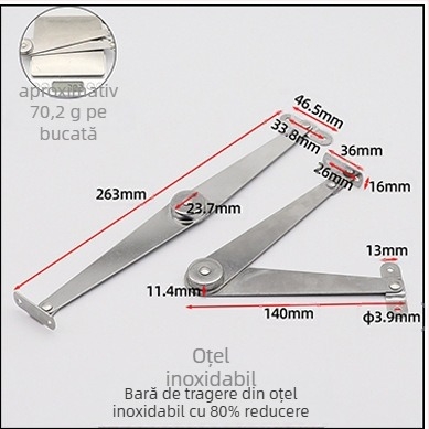 Știft de ușă pentru dulap, 6 inch, aliaj pliat, cu suport de poziționare
