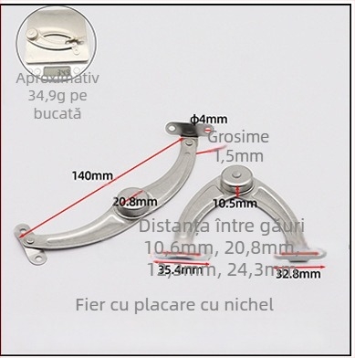 Știft de ușă pentru dulap, 6 inch, aliaj pliat, cu suport de poziționare