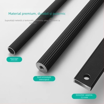 Bară de haine retractabilă pentru garderobă, ABS + aliaj de aluminiu; marcă Nanqi; model: bară de haine retractabilă; utilizare în garderobă; stil: lux ușor