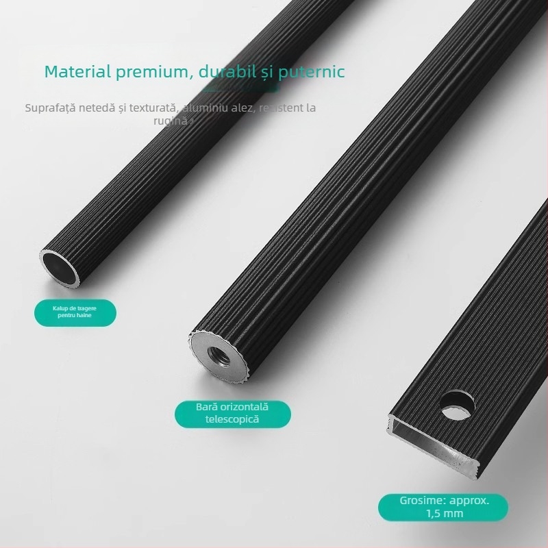 Bară de haine retractabilă pentru garderobă, ABS + aliaj de aluminiu; marcă Nanqi; model: bară de haine retractabilă; utilizare în garderobă; stil: lux ușor