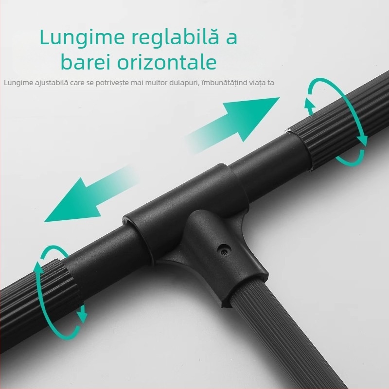 Bară de haine retractabilă pentru garderobă, ABS + aliaj de aluminiu; marcă Nanqi; model: bară de haine retractabilă; utilizare în garderobă; stil: lux ușor